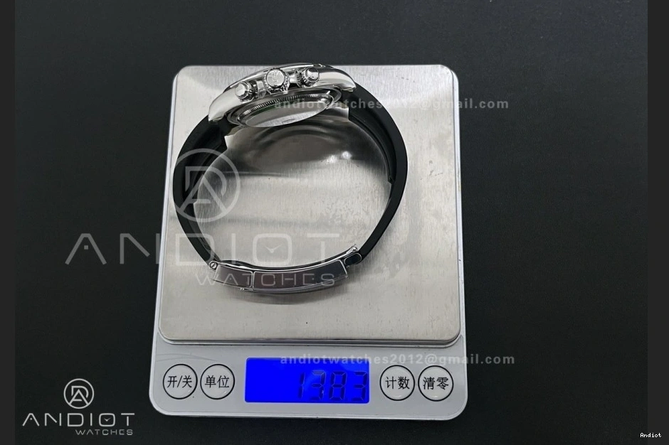 on Dial (Weighted) Oysterflex Silver VSF VS4131 Strap 1:1 Best Diamonds 126519 Daytona Edition Black V2 0306